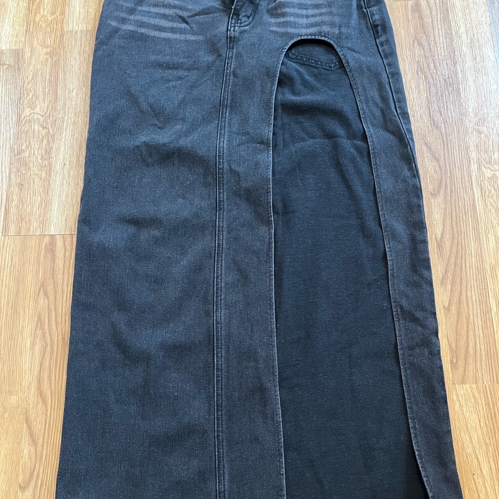 Fashion Nova Blue Maxi Pencil Skirt with Slit